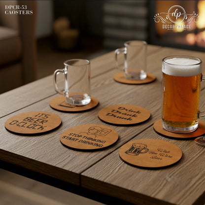 Bar Humor Wooden Coasters Set of 6