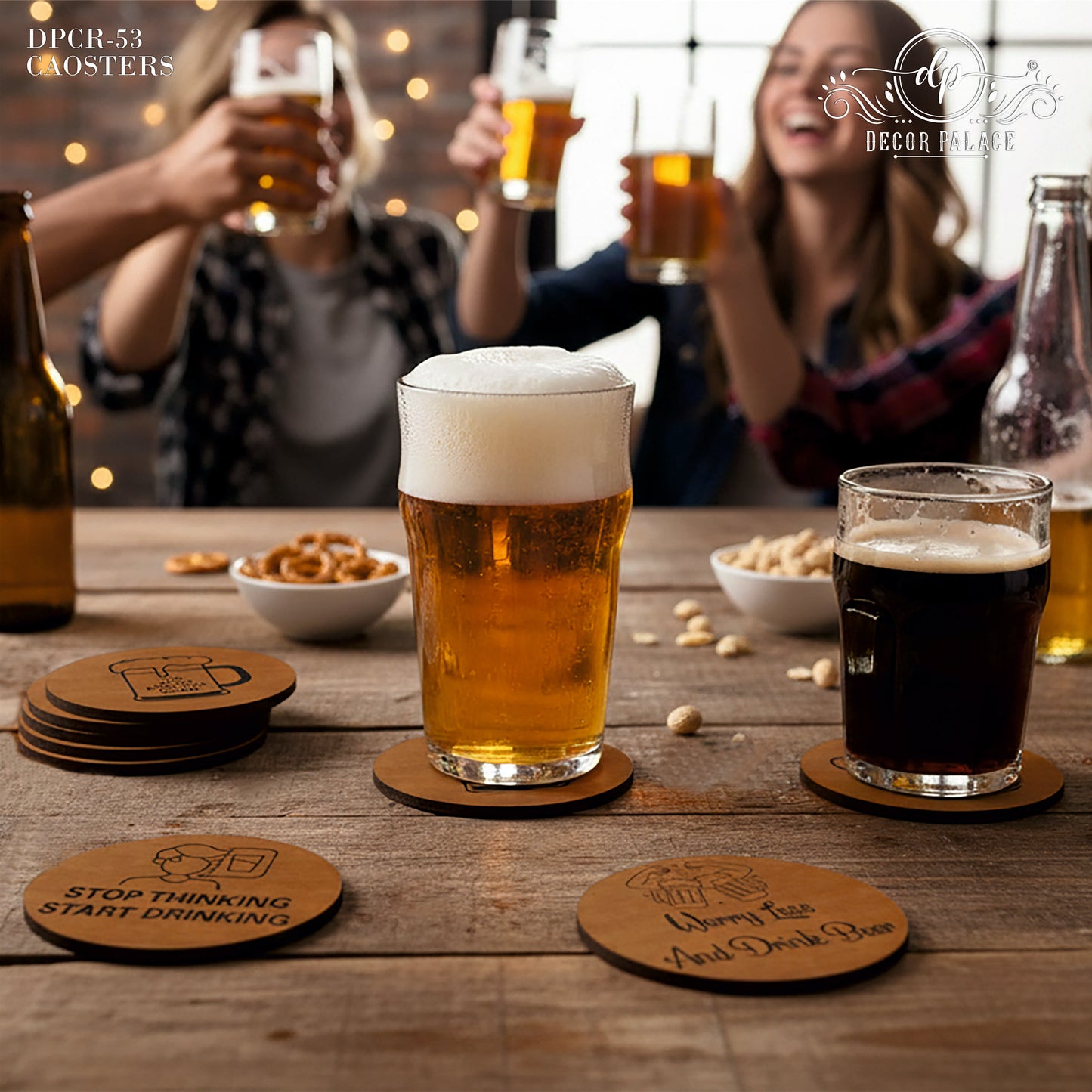 Bar Humor Wooden Coasters Set of 6