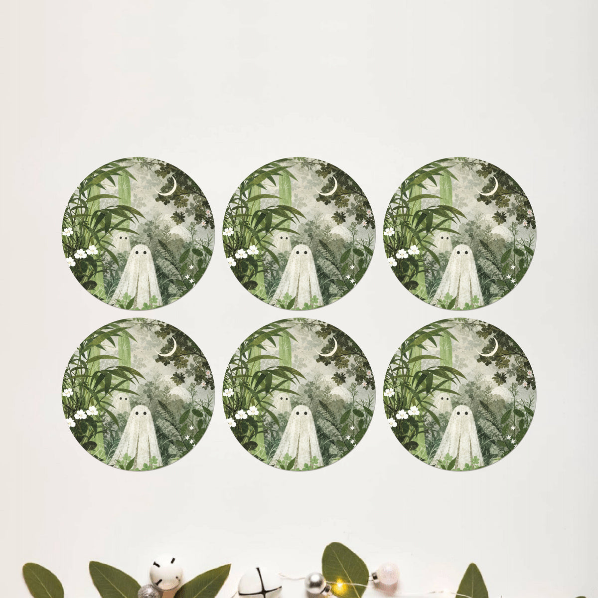 Moonlit Forest Spirit Round Coaster Set of 6 - DPCR-550