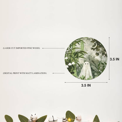 Moonlit Forest Spirit Round Coaster Size Information - DPCR-550