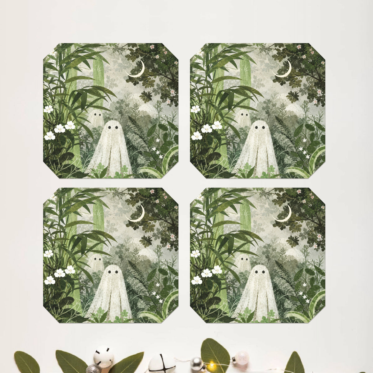 Moonlit Forest Spirit Octagon Coaster Set of 4 - DPCR-550