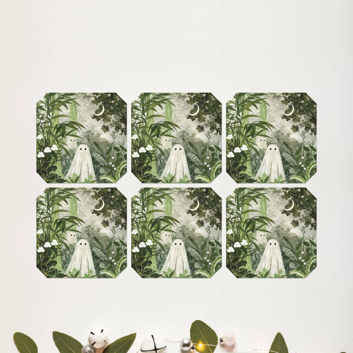 Moonlit Forest Spirit Octagon Coaster Set of 6 - DPCR-550