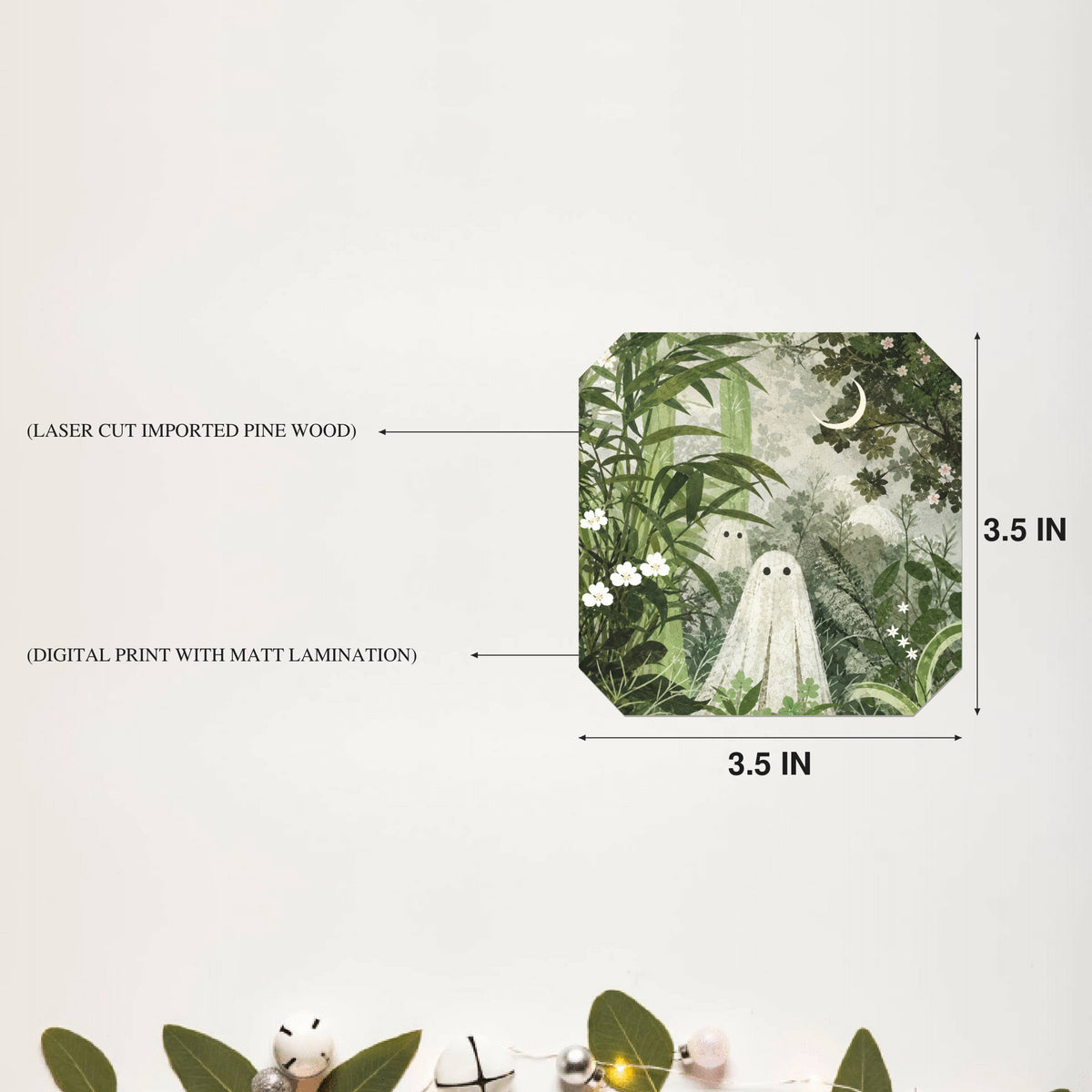 Moonlit Forest Spirit Octagon Coaster Size Information - DPCR-550