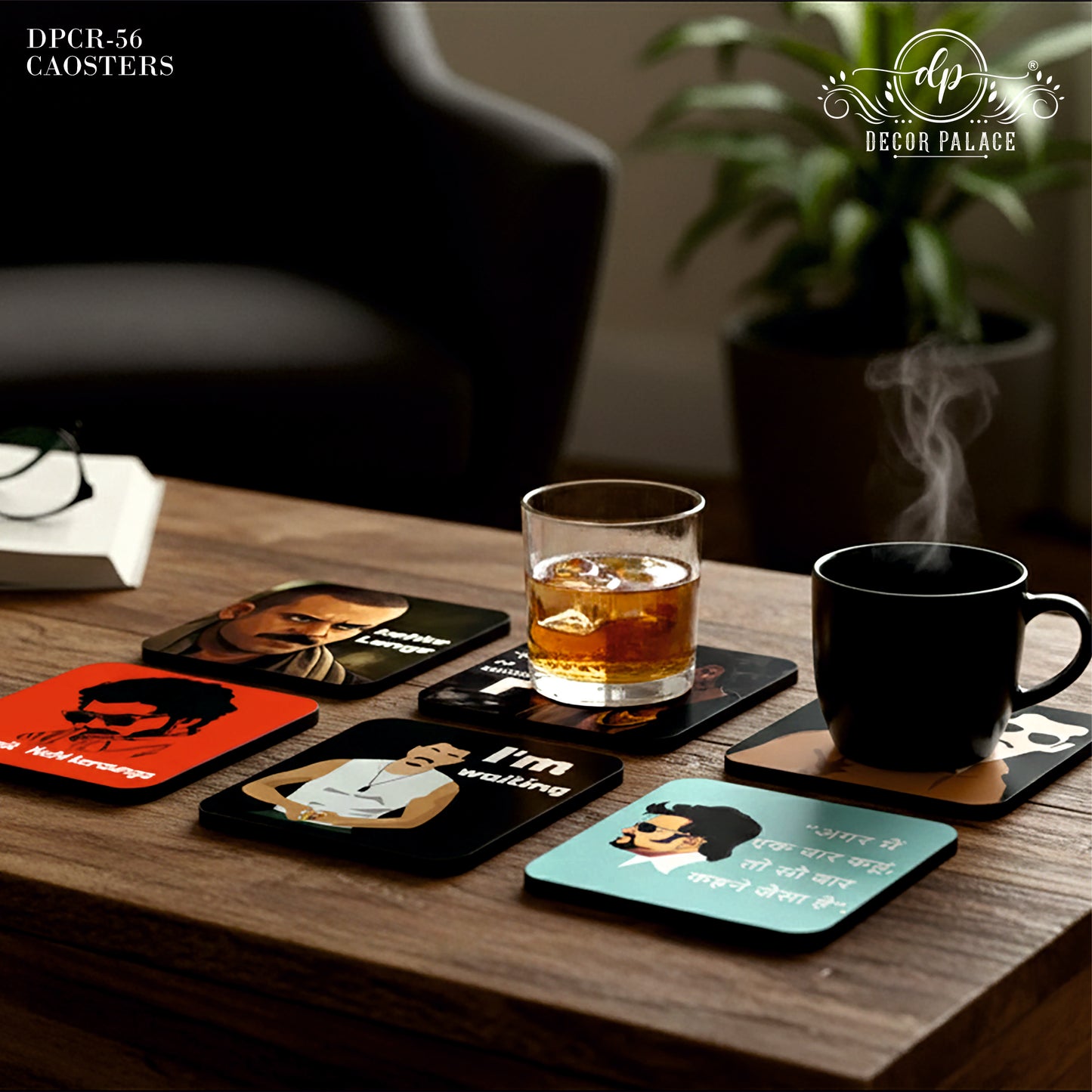 Iconic Bollywood Quote Wooden Coasters Set of 6