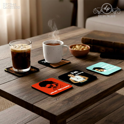 Iconic Bollywood Quote Wooden Coasters Set of 6