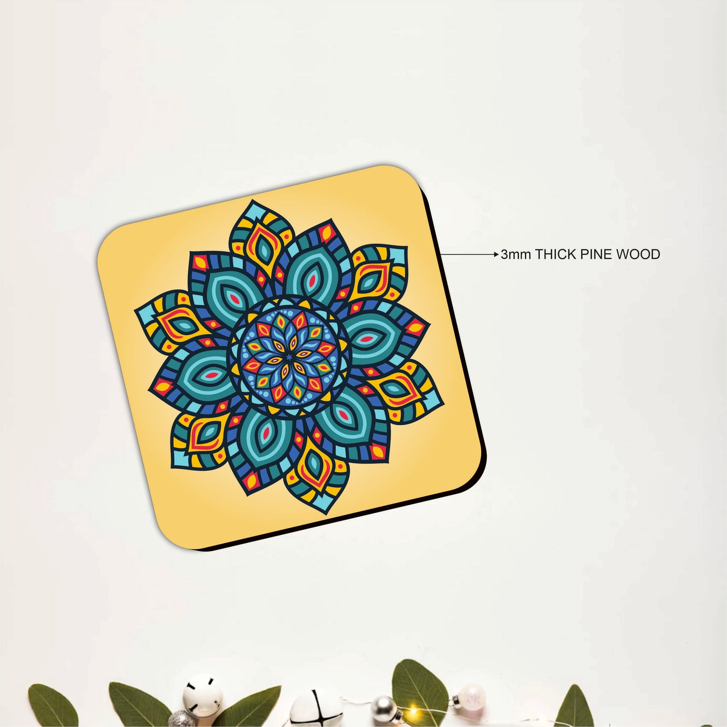 Ethnic Mandala Wooden Coasters Set of 6