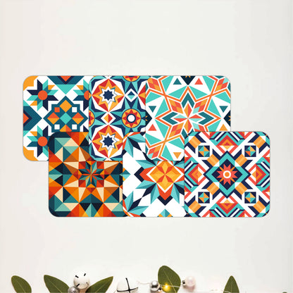 Geometric Mandala Wooden Coasters Set of 6