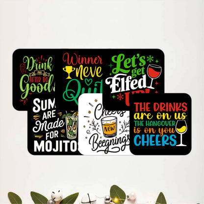 Pub Style Wooden Coasters Set of 6
