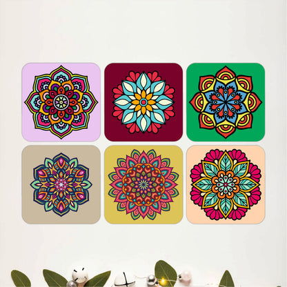 Kaleidoscope Art Wooden Coasters Set of 6