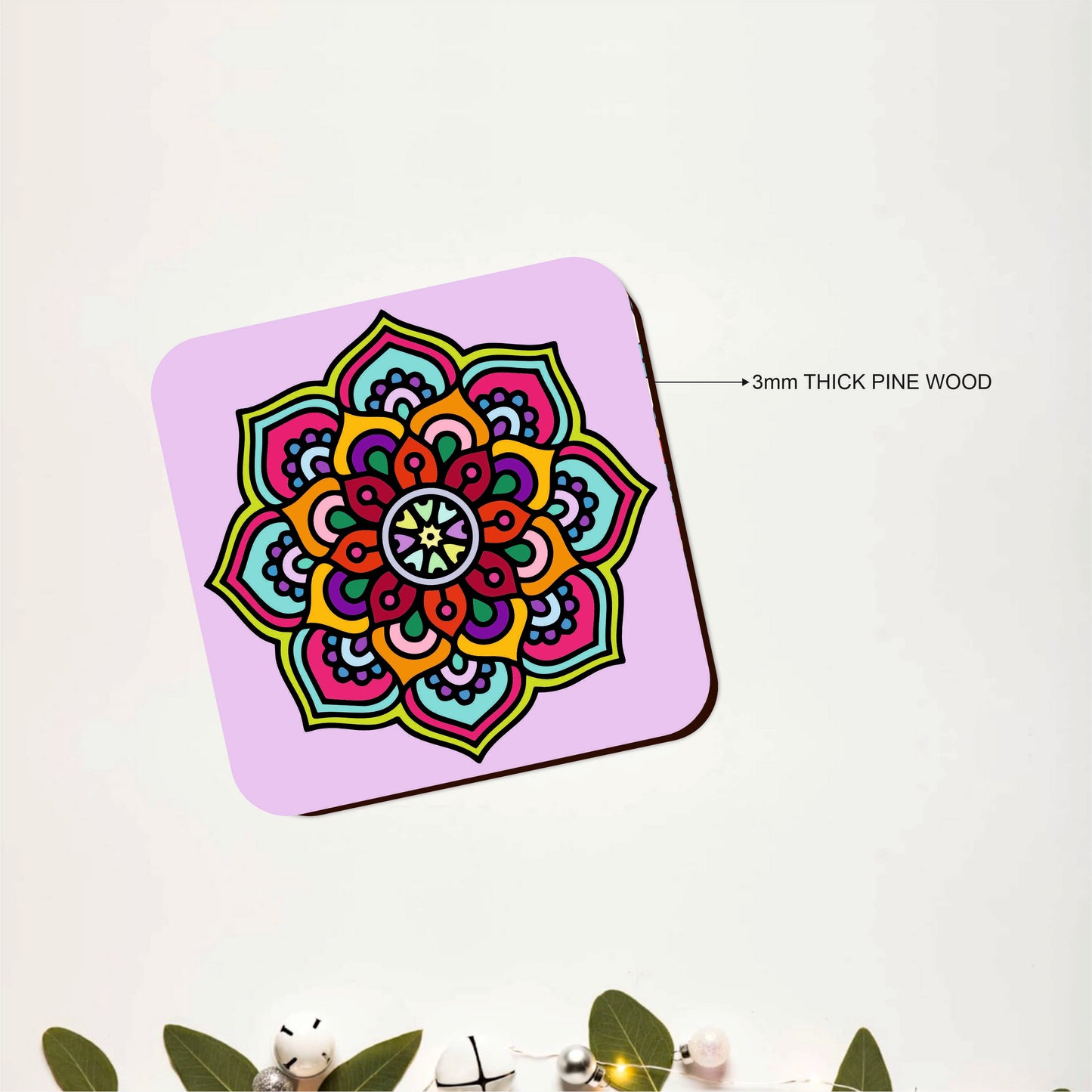 Kaleidoscope Art Wooden Coasters Set of 6