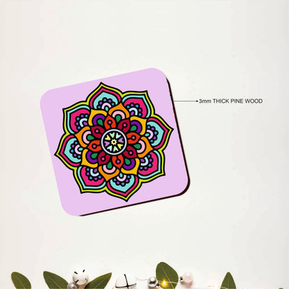 Kaleidoscope Art Wooden Coasters Set of 6