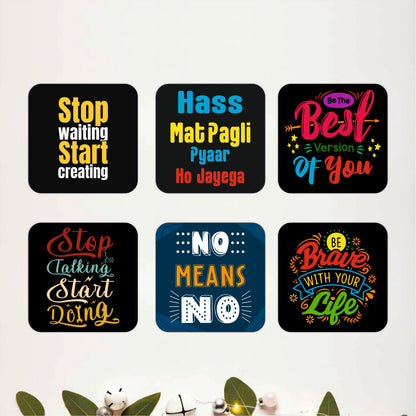 Bold Statement Wooden Coasters Set of 6