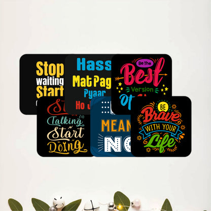 Bold Statement Wooden Coasters Set of 6