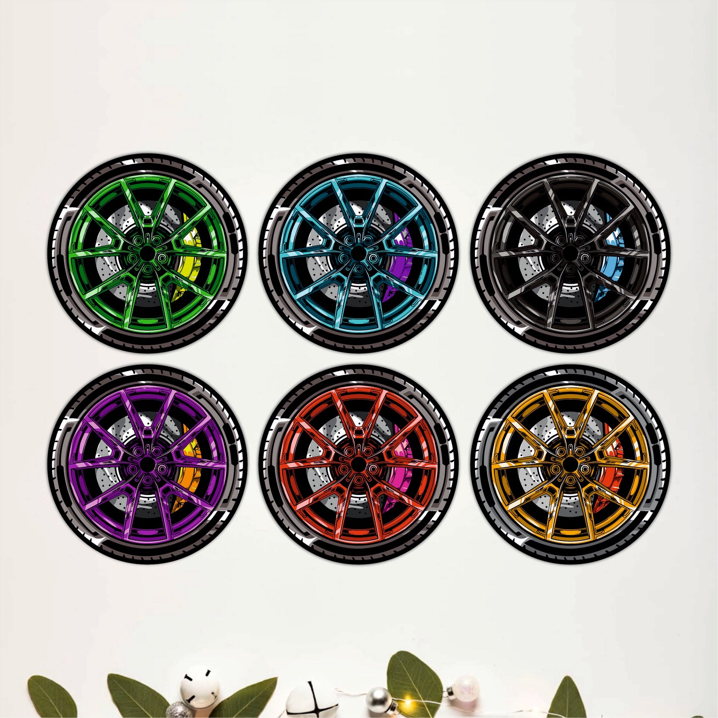 Wheel Table Quote Wooden Coasters Set of 6