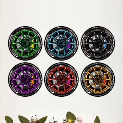 Wheel Table Quote Wooden Coasters Set of 6