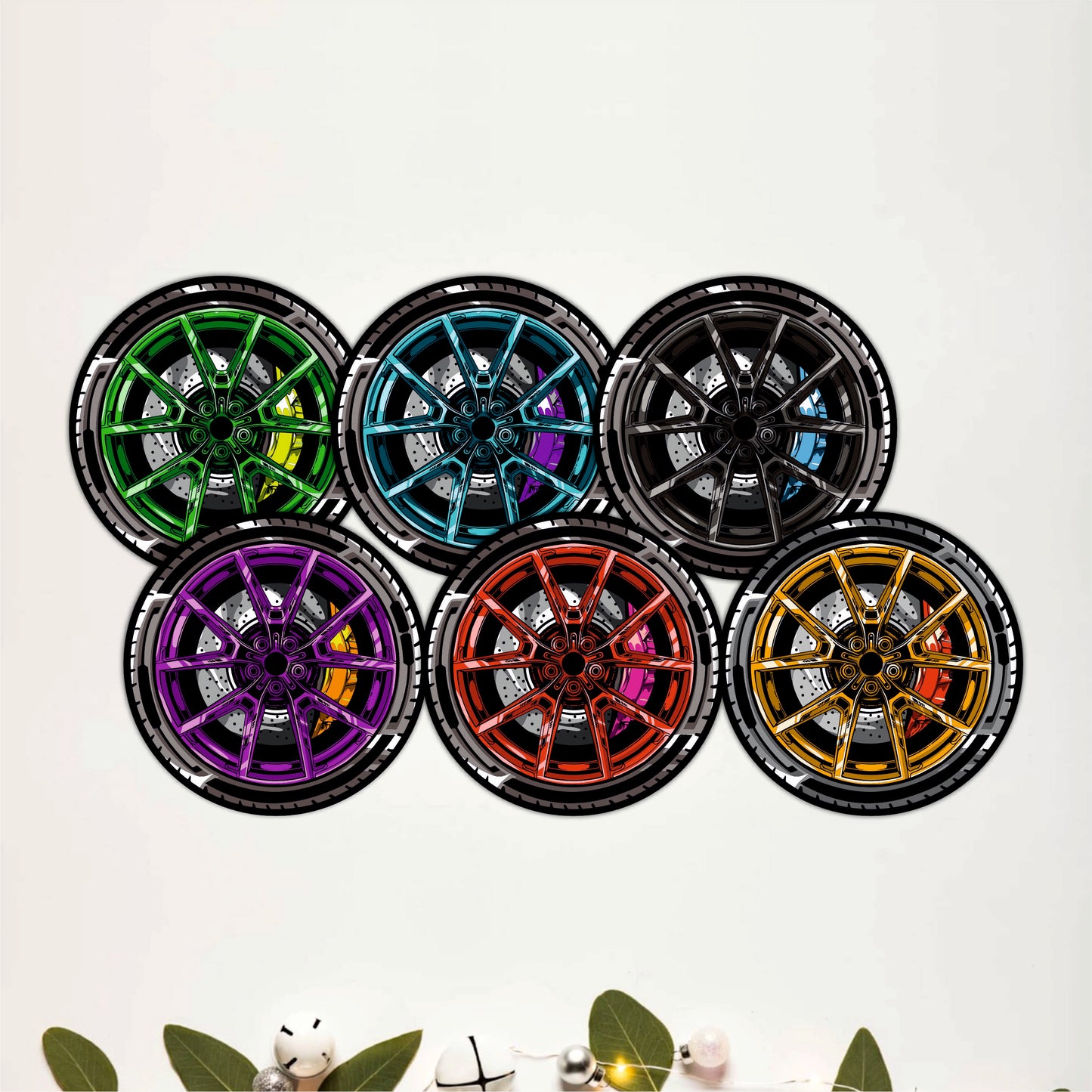 Wheel Table Quote Wooden Coasters Set of 6