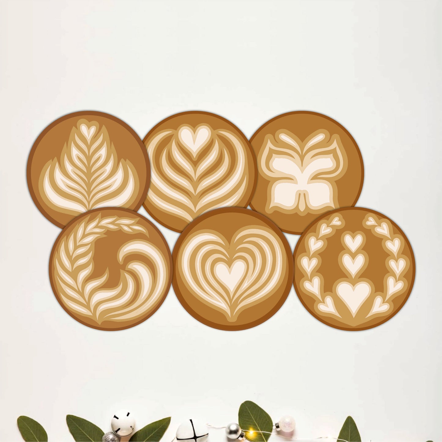 Barista Latte Wooden Coasters Set of 6