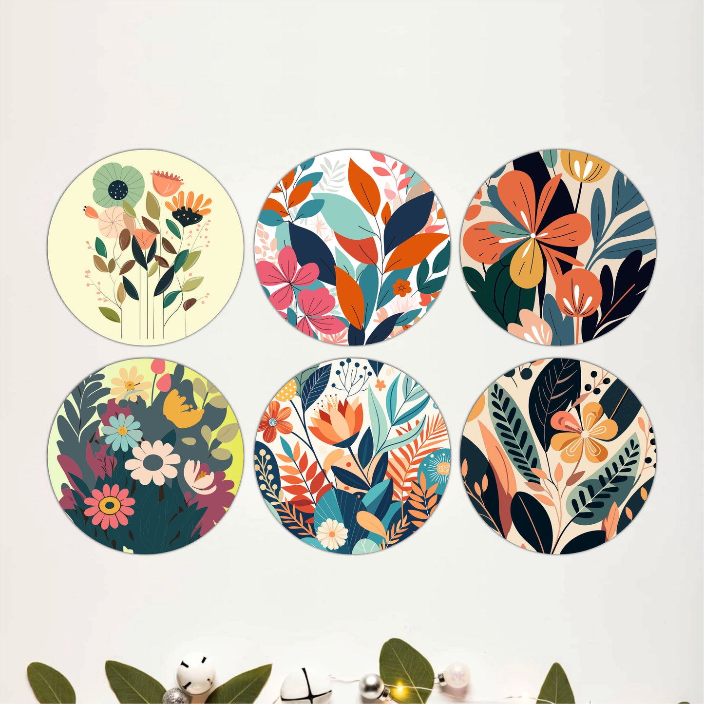 Nature Inspired Wooden Coasters Set of 6