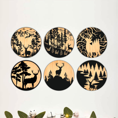 Woodland Wildlife Wooden Coasters Set of 6