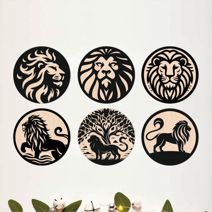 Wild Forest Wooden Coasters Set of 6