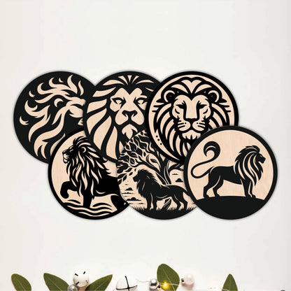 Wild Forest Wooden Coasters Set of 6