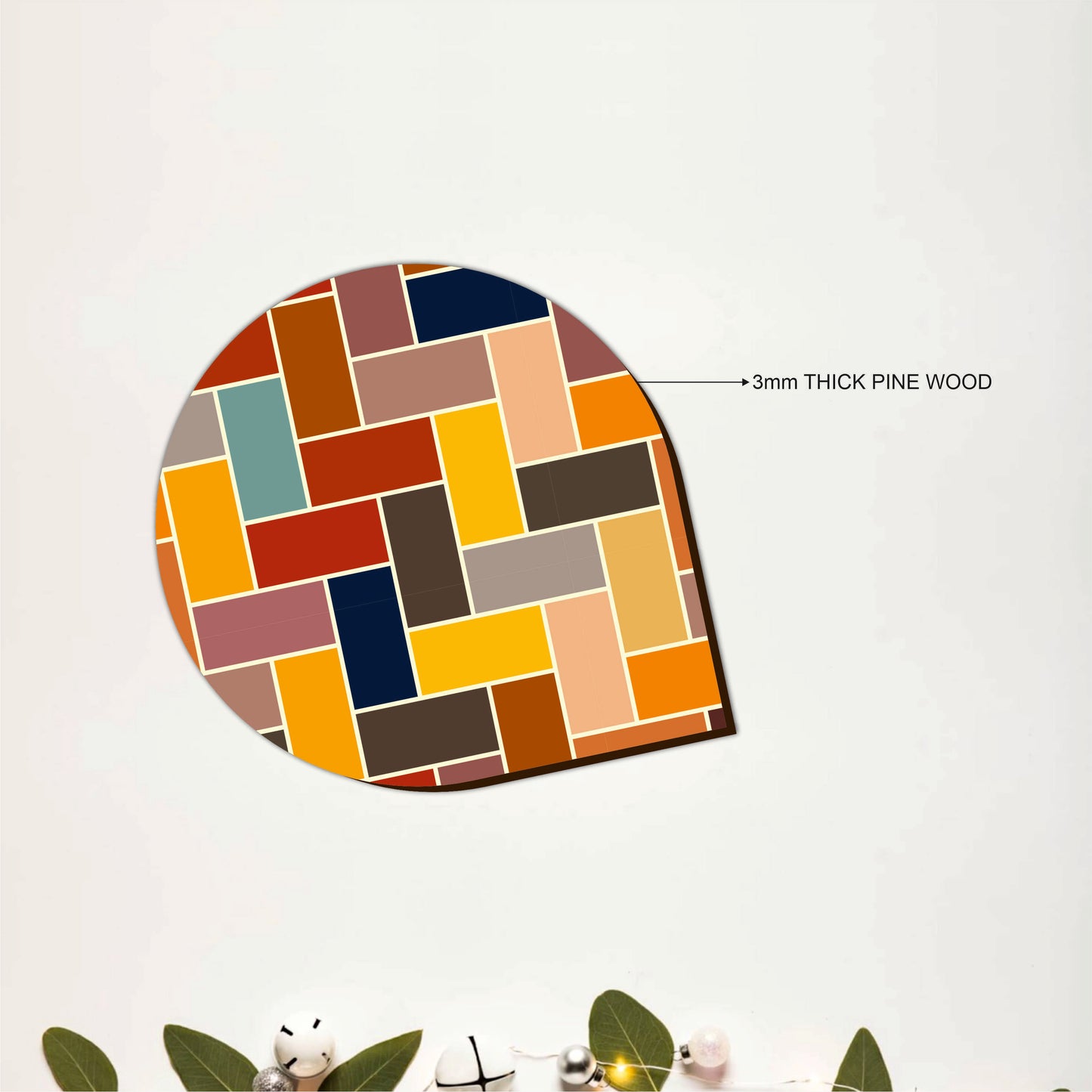 Patchwork Pattern Wooden Coasters Set of 6