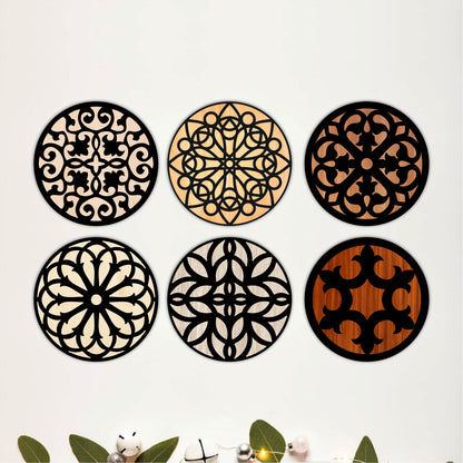 Arabesque Wooden Coasters Set of 6