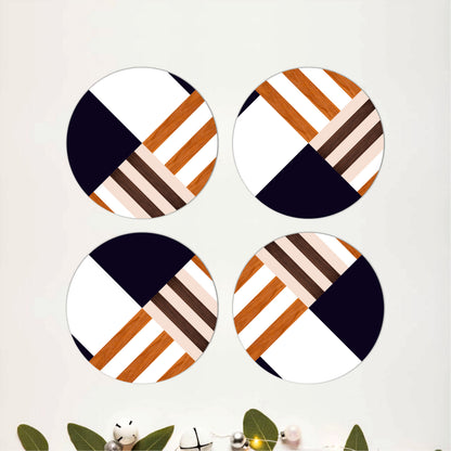 Linear Design Wooden Coasters Set of 4