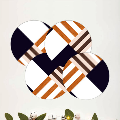 Linear Design Wooden Coasters Set of 4