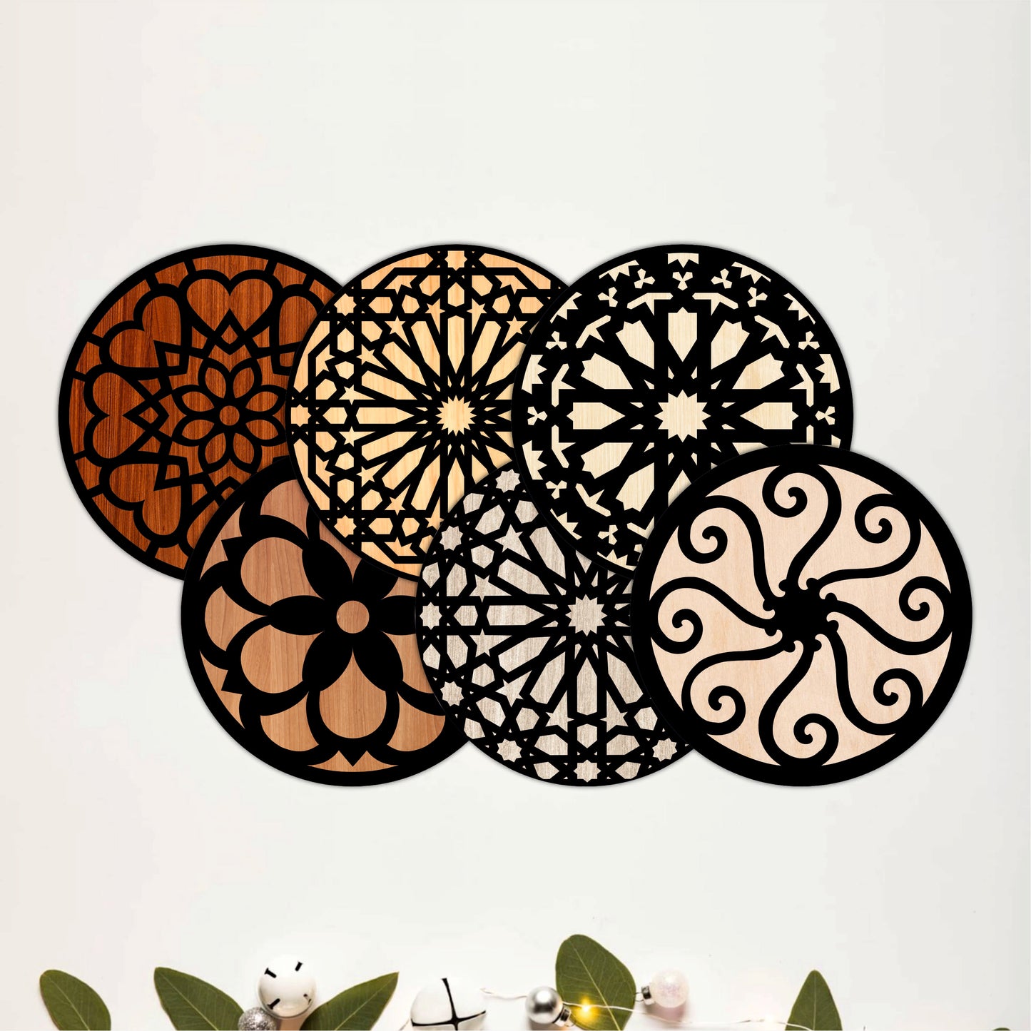 Contemporary Geometric Wooden Coasters Set of 6