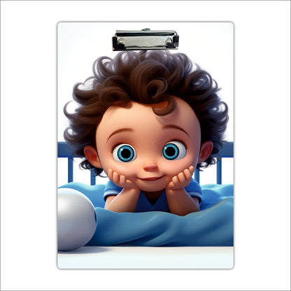 Cute Curly Hair Baby Clipboard – Adorable Kids Artwork