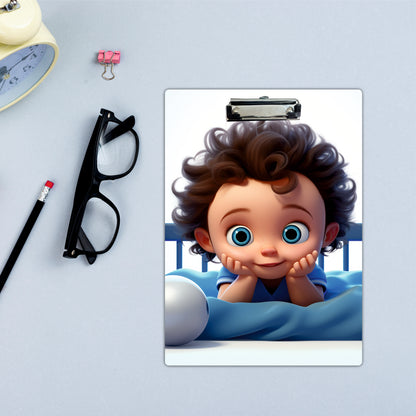 Cute Curly Hair Baby Clipboard – Adorable Kids Artwork
