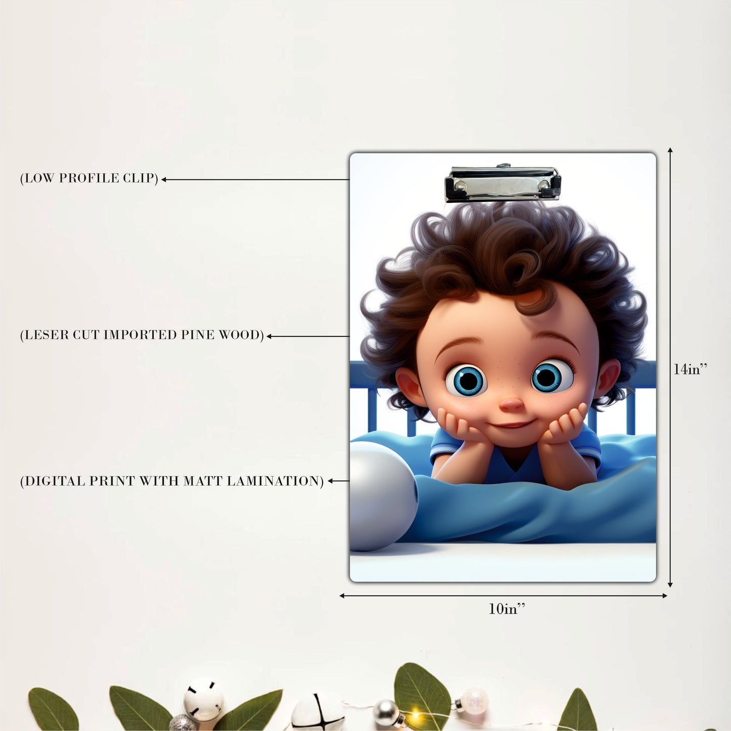 Cute Curly Hair Baby Clipboard – Adorable Kids Artwork