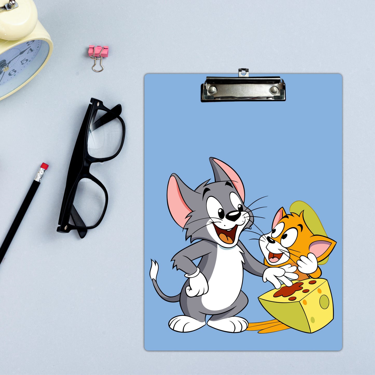 Classic Cat & Mouse Cartoon Clipboard Vintage Animation Art