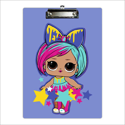 Colorful Fashion Doll Clipboard Cute Cartoon Girl Art