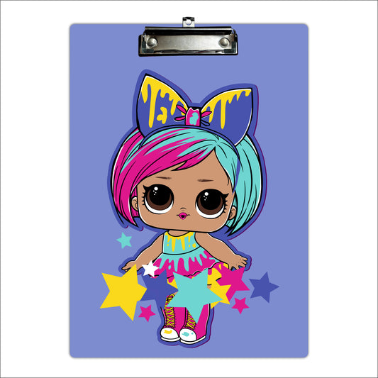 Colorful Fashion Doll Clipboard Cute Cartoon Girl Art