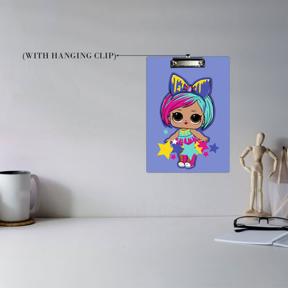 Colorful Fashion Doll Clipboard Cute Cartoon Girl Art