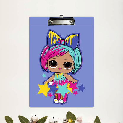 Colorful Fashion Doll Clipboard Cute Cartoon Girl Art