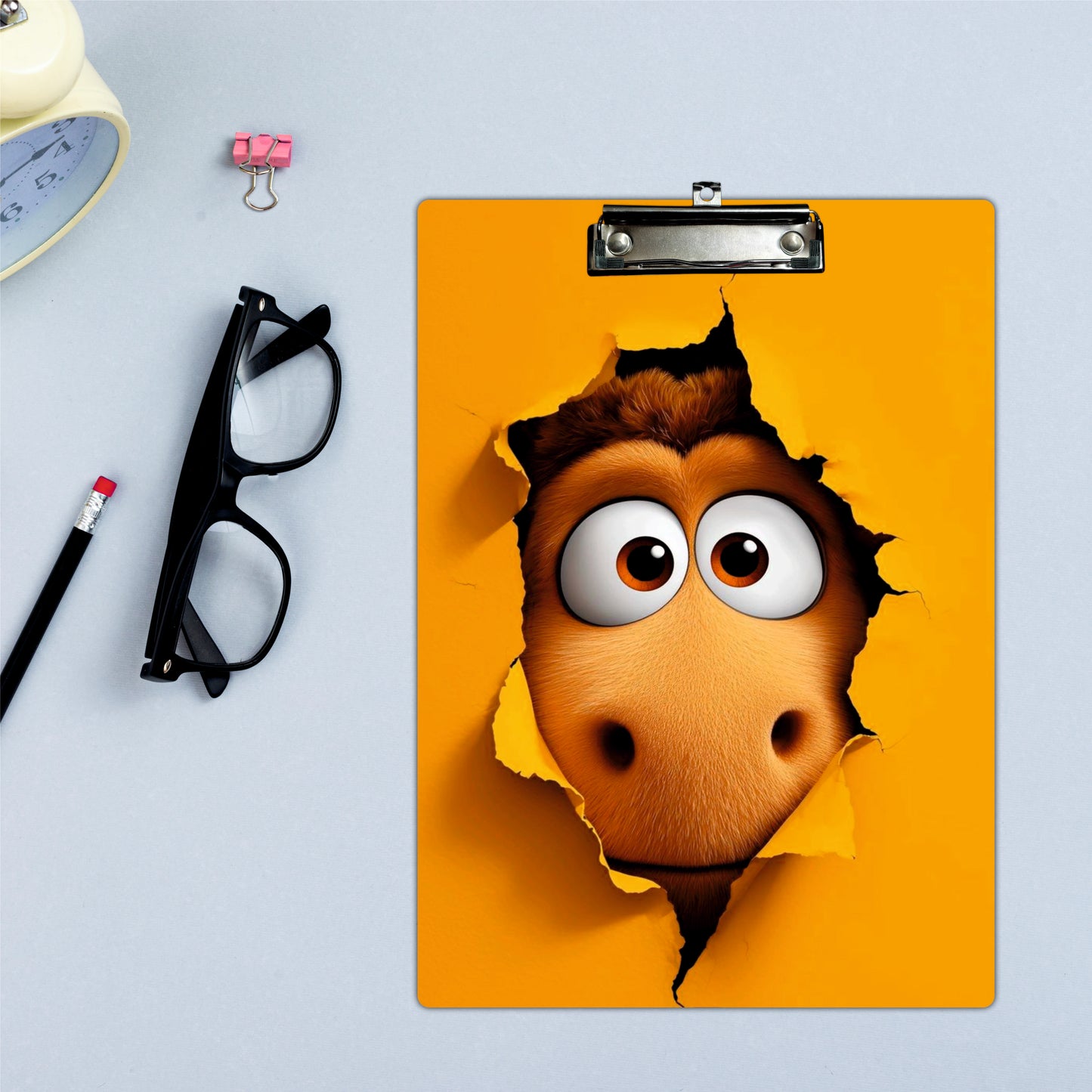 Cute Horse Face Printed Writing Pad Clipboard