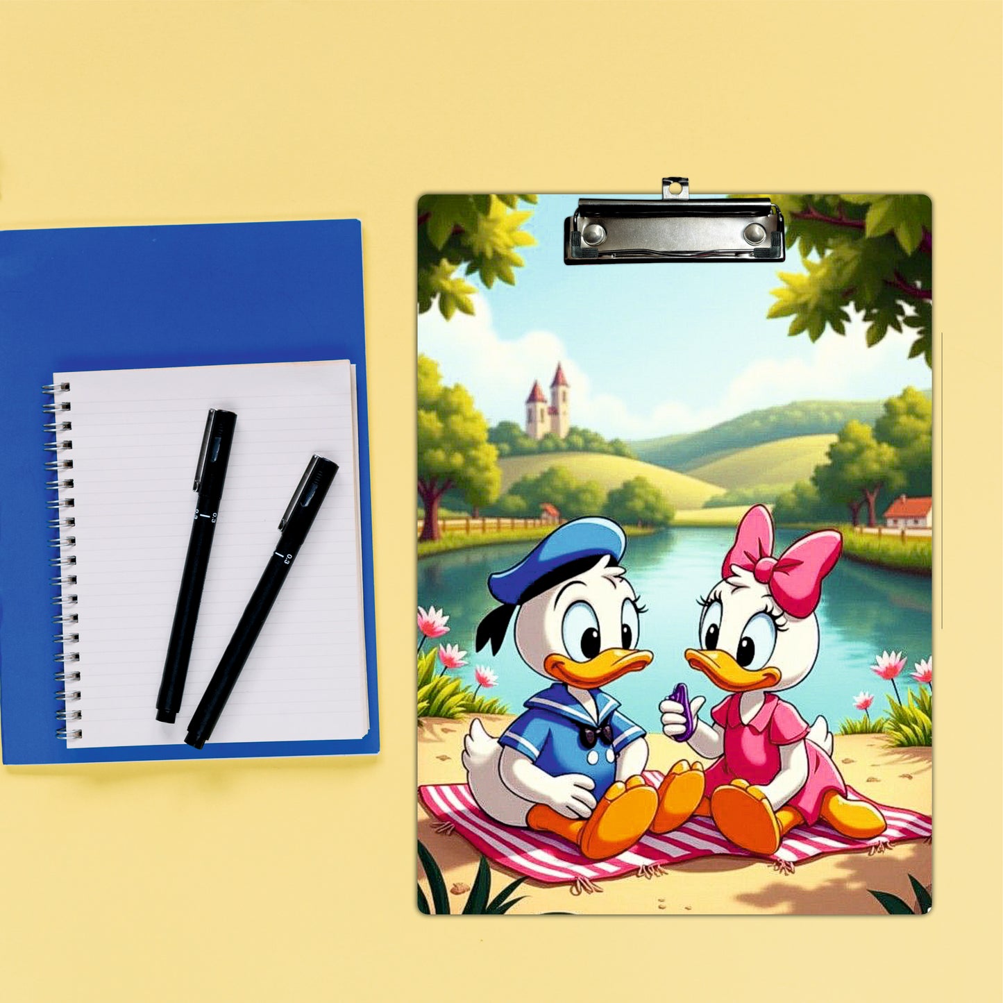 Portable Exam Clipboard with Riverside Duck Illustration