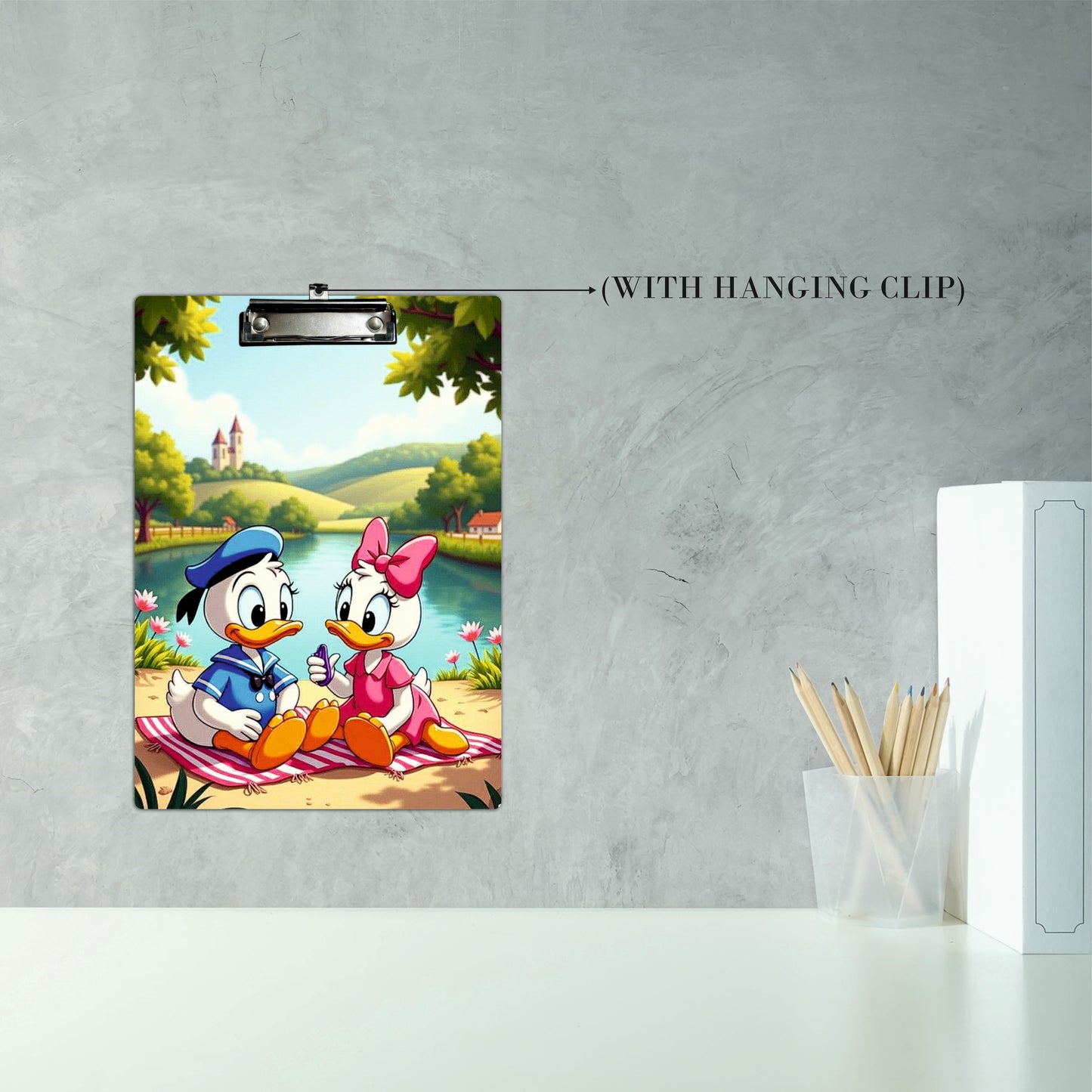 Portable Exam Clipboard with Riverside Duck Illustration