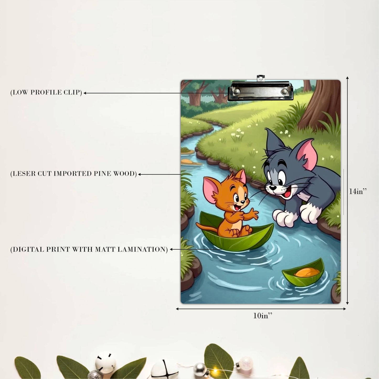 Cat & Mouse River Adventure Clipboard – Cartoon Fun Art