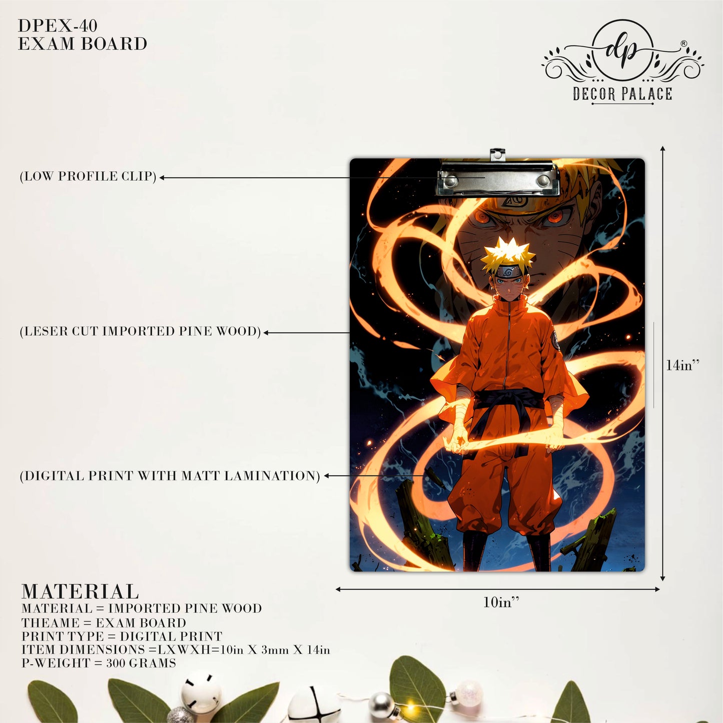 Anime Warrior Clipboard – Fiery Power Character Art