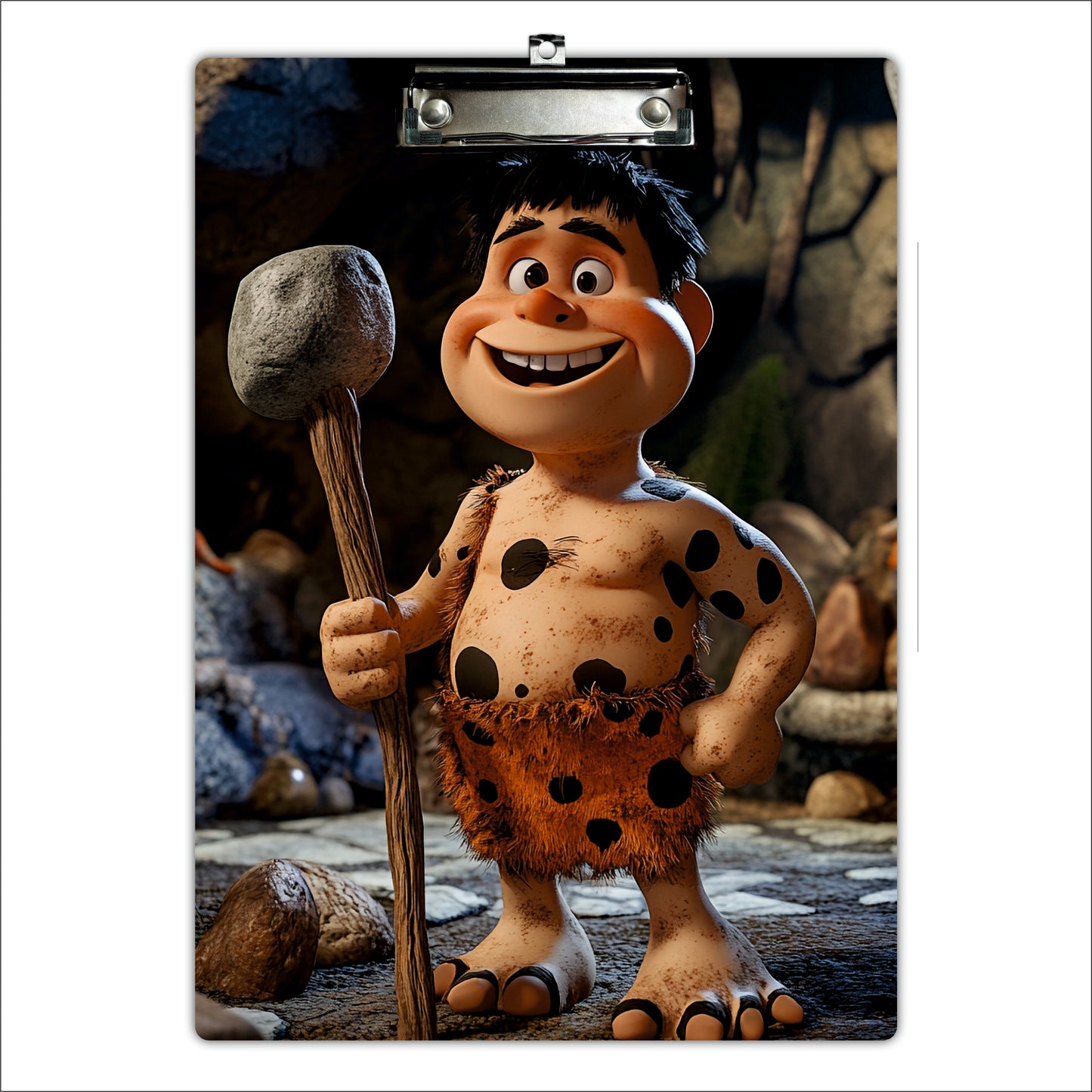 Cute Stone Age Character Writing Pad Clipboard