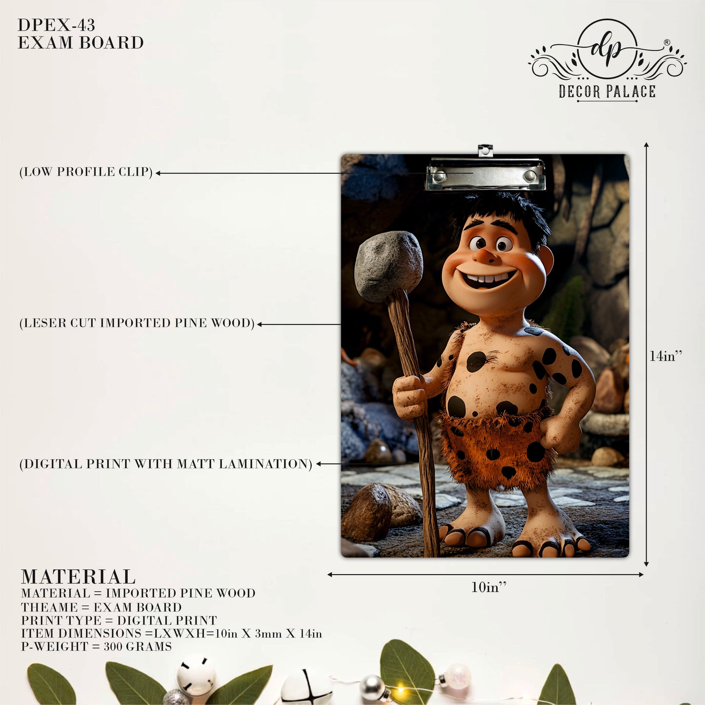 Cute Stone Age Character Writing Pad Clipboard