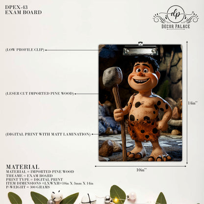 Cute Stone Age Character Writing Pad Clipboard