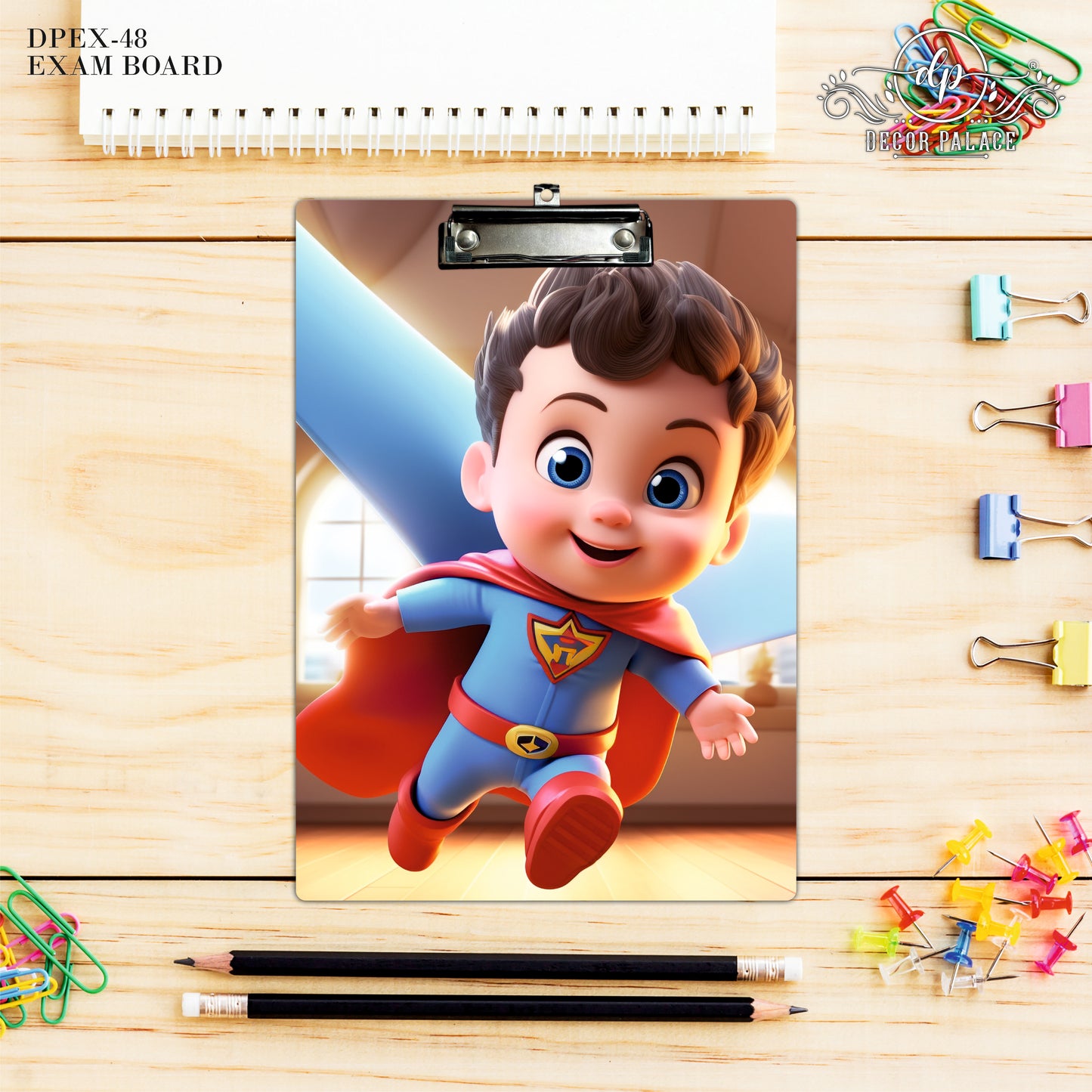 Superhero Boy Character Writing Pad Clipboard