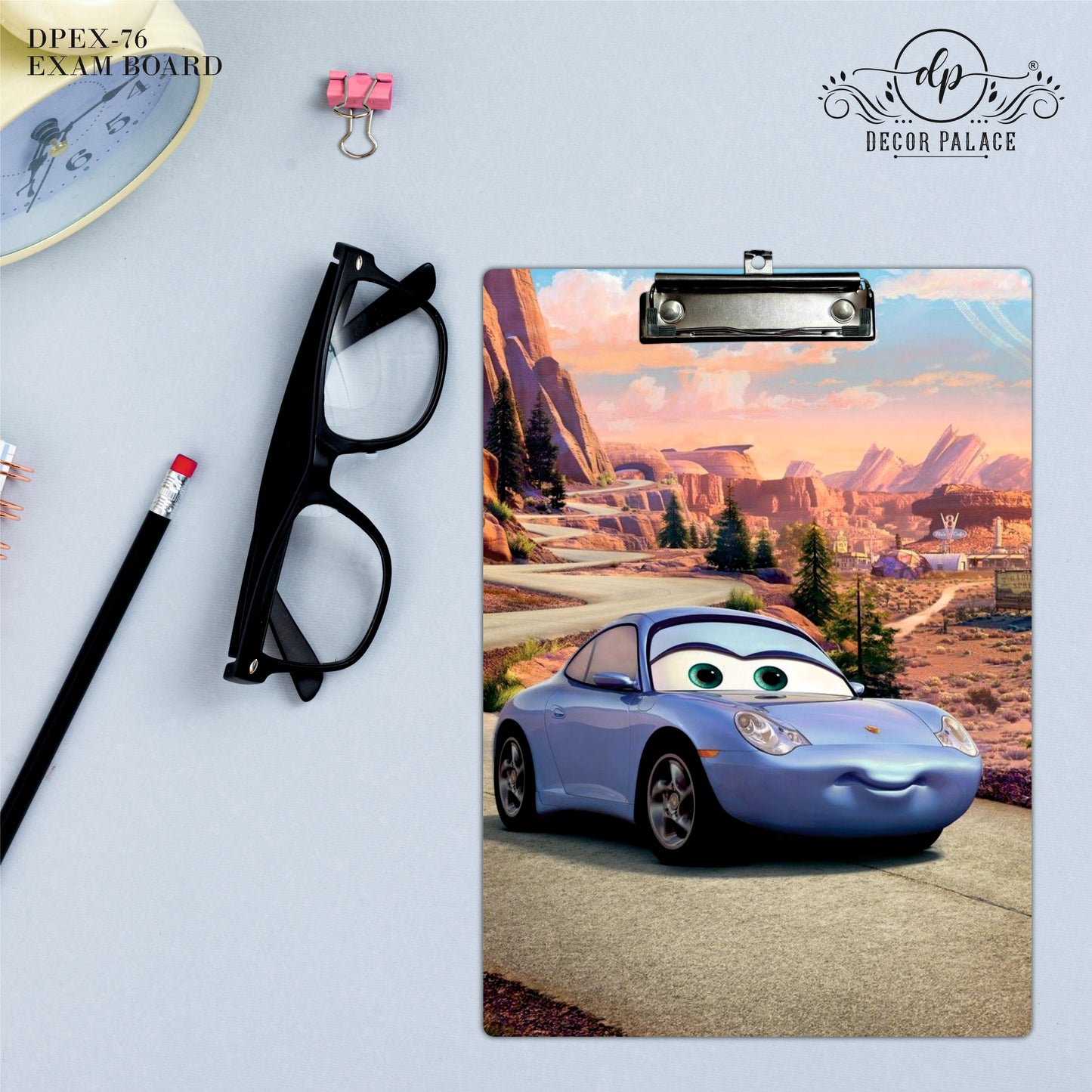 Cartoon Sports Car Clipboard – Adventure Road Art