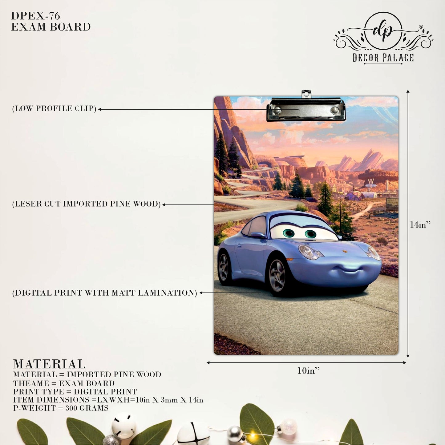 Cartoon Sports Car Clipboard – Adventure Road Art