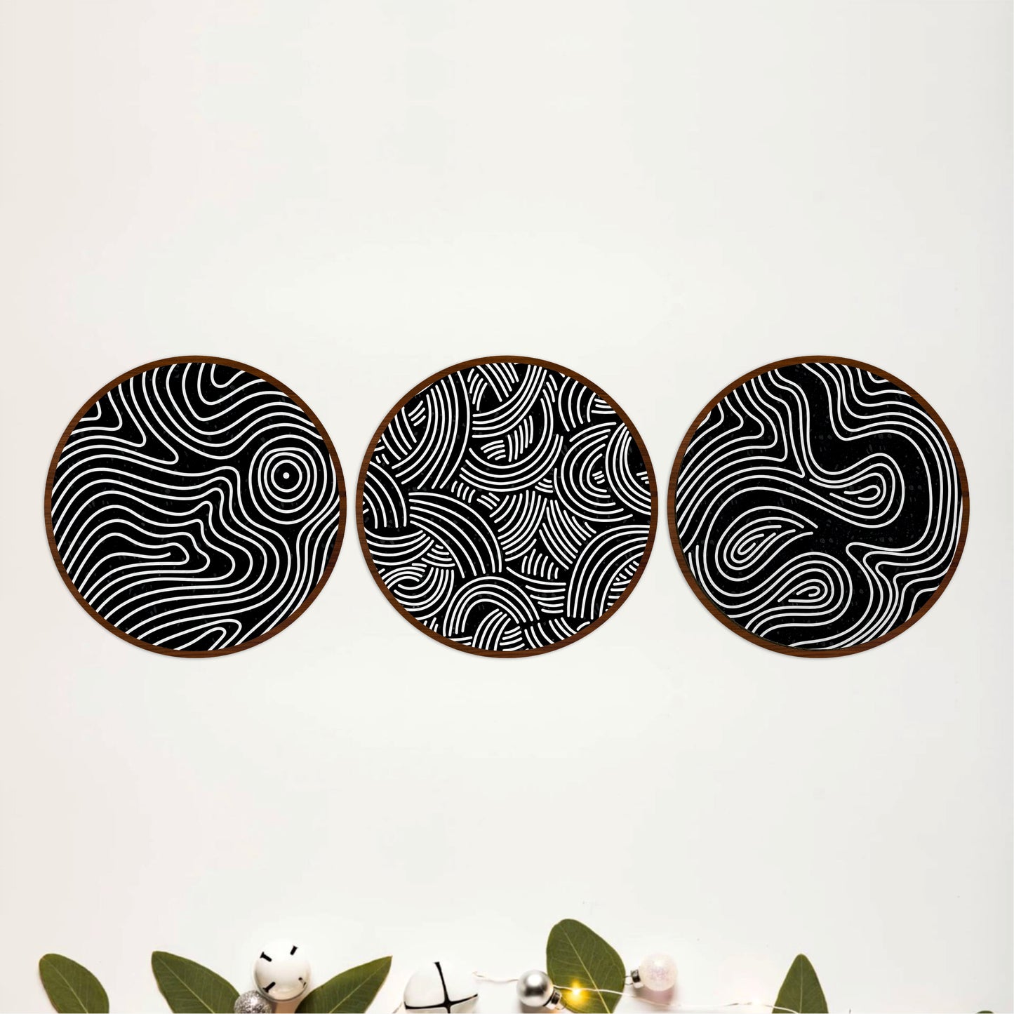 Topographic Line Wooden Wall Decor
